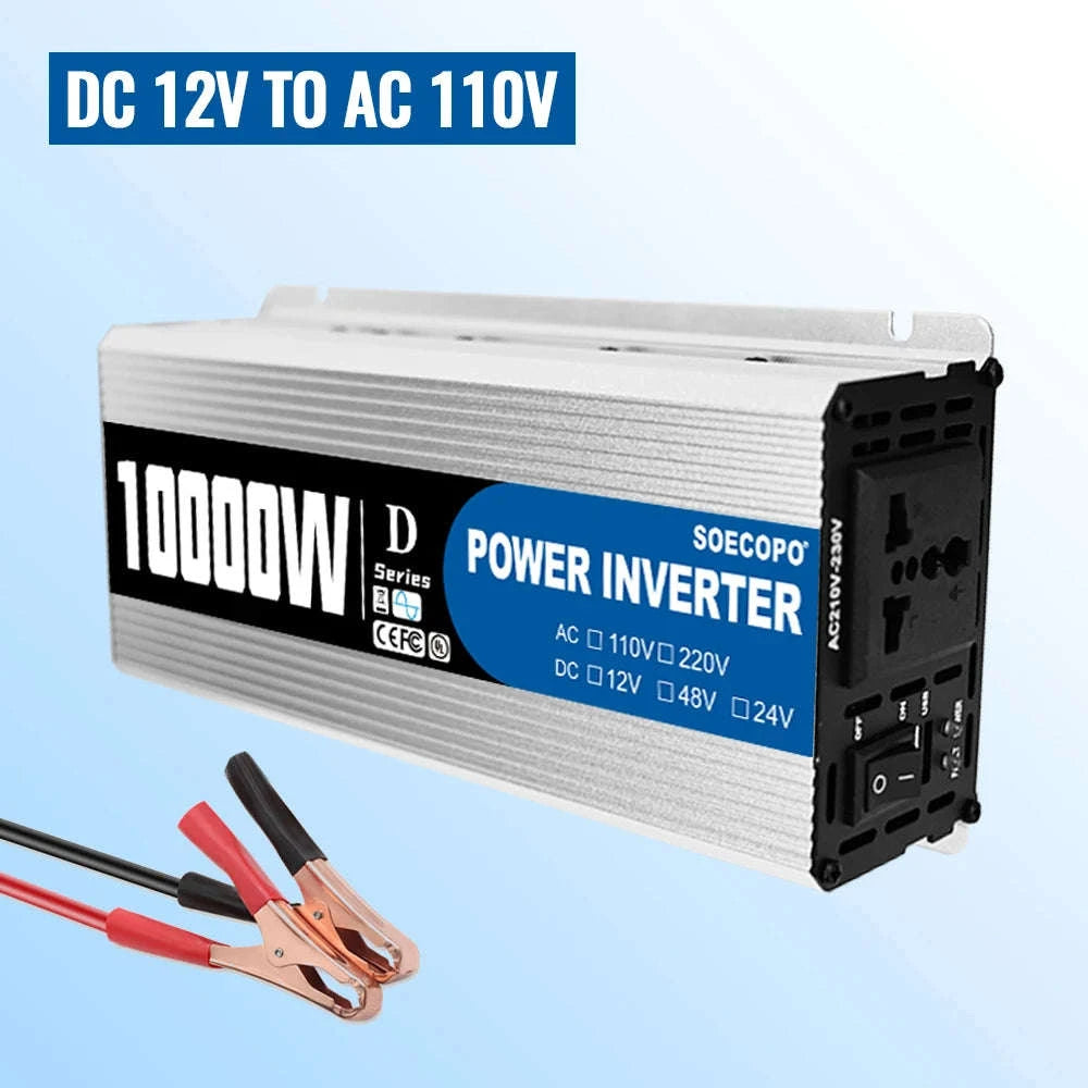10000W DC to AC Power Inverter 12V 24V 48V to 220V with USB Port and Protection Features-12V TO 110V / China Mainland