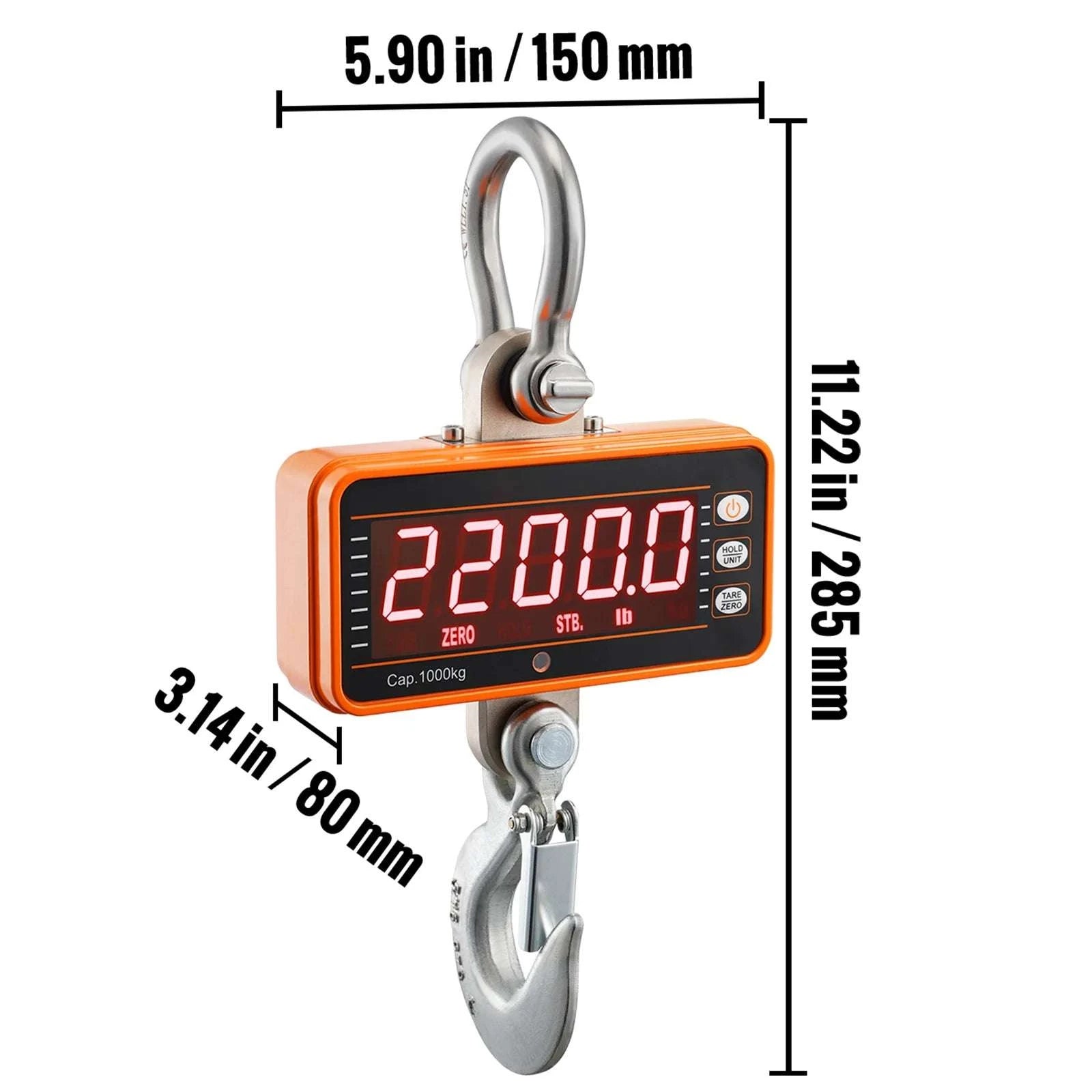 1000kg Digital Crane Scale with Remote & LED Display-1000kg / Poland