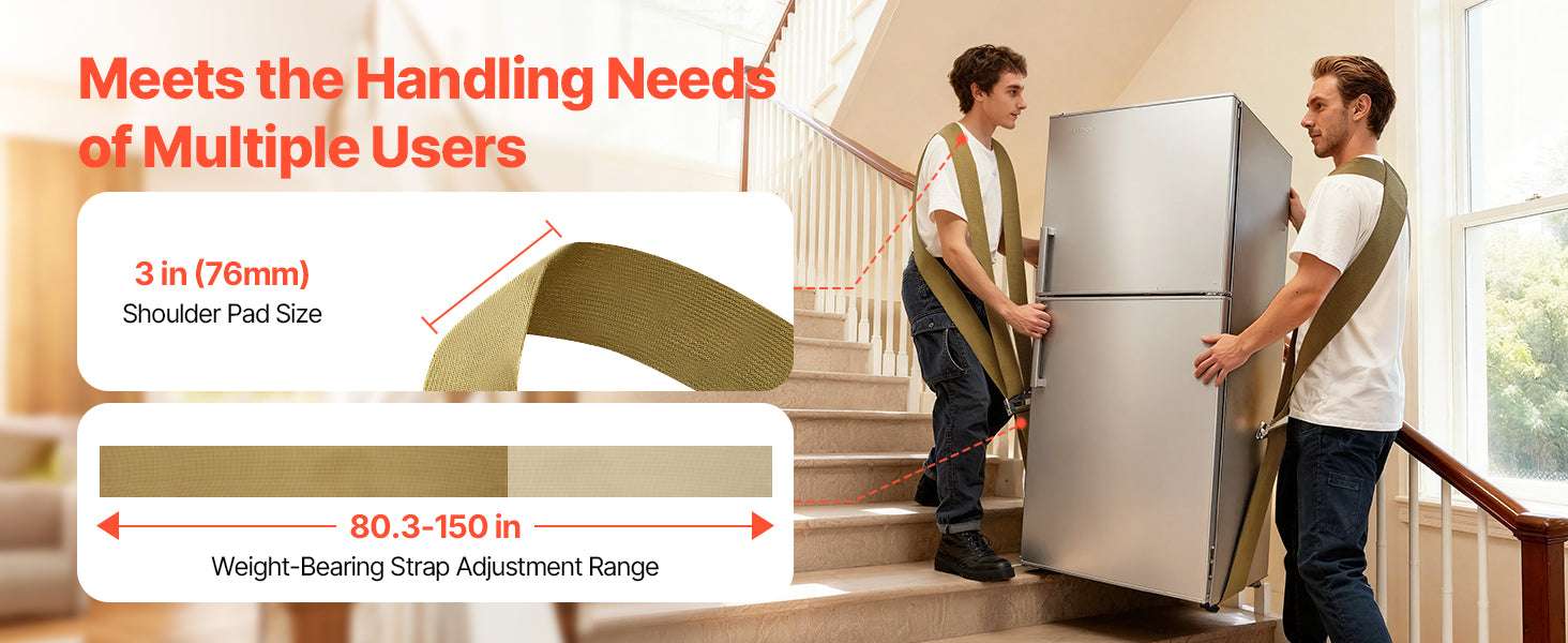 1000lbs Moving Straps with Shoulder Harness for Furniture Lifting-1000LBS / United States