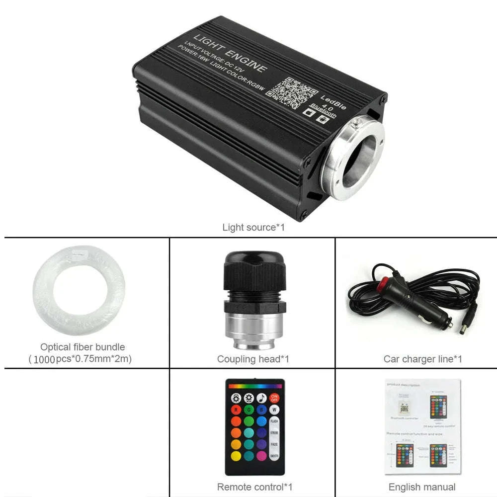 1000pcs Fiber Optic Star Light Kit for Car Roof & Home Ceiling-United States