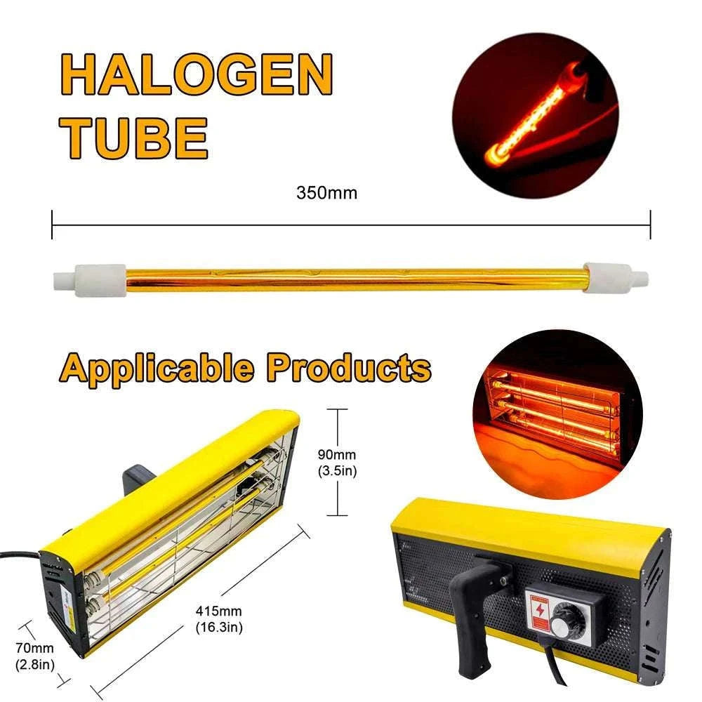 1000W Infrared Halogen Heating Lamp for Paint Drying & Curing-Red 330mm / 220V / China Mainland