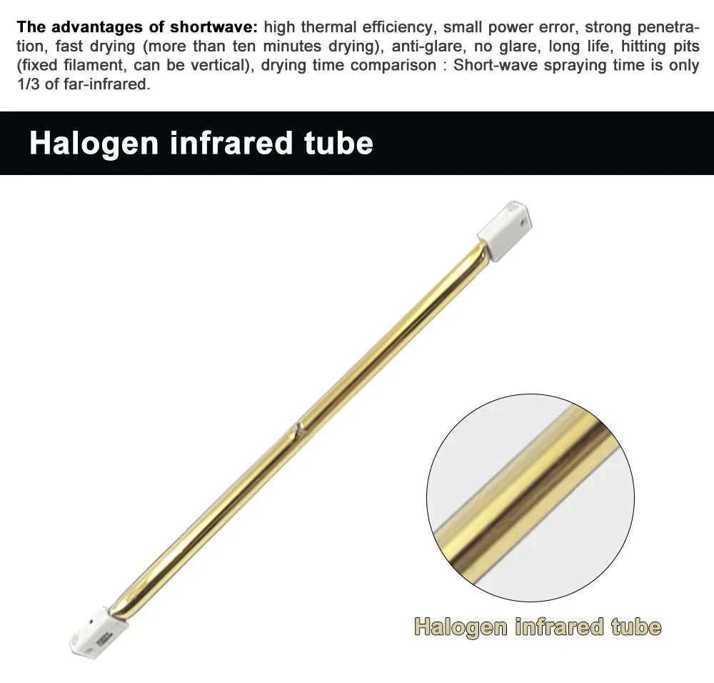 1000W Infrared Halogen Heating Lamp for Paint Drying & Curing-Red 330mm / 220V / China Mainland