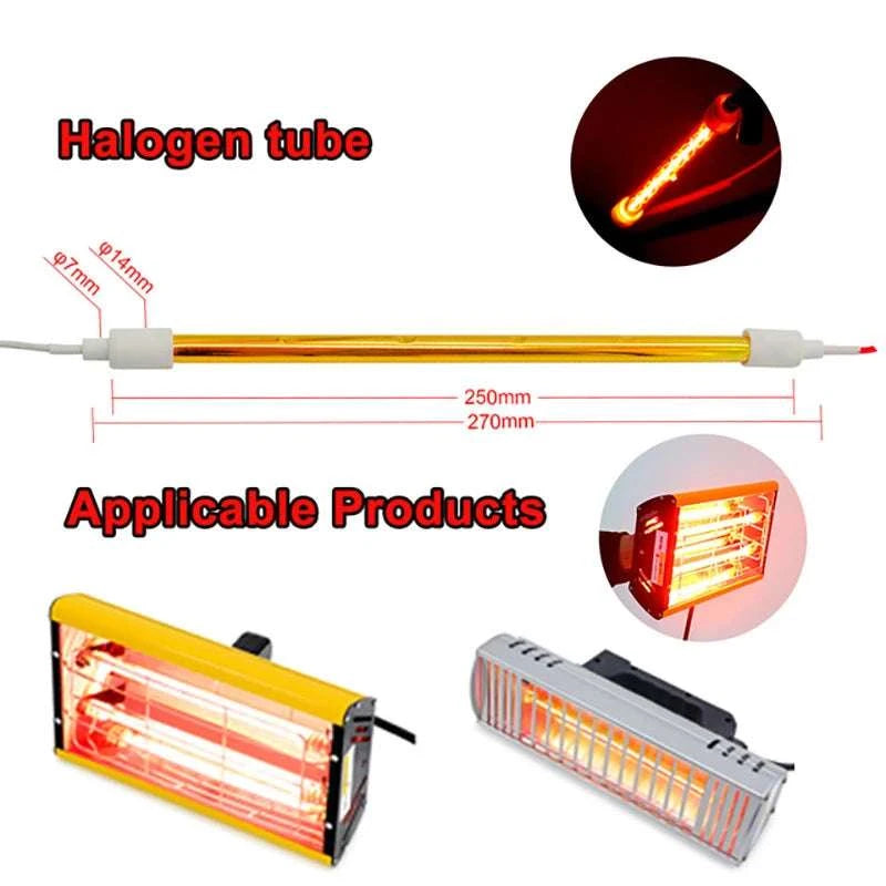 1000W Infrared Halogen Heating Lamp for Paint Drying & Curing-Red 330mm / 220V / China Mainland