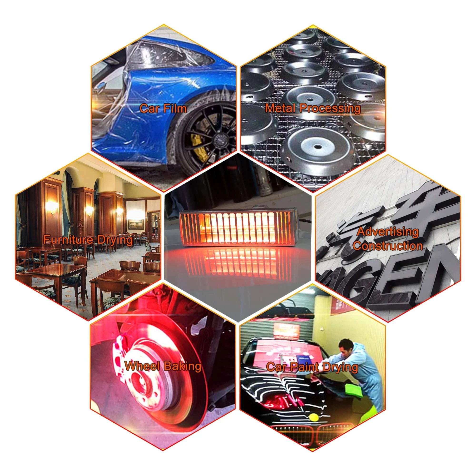 1000W Infrared Paint Curing Lamp for Auto Body Drying-KC-002-Y / GERMANY