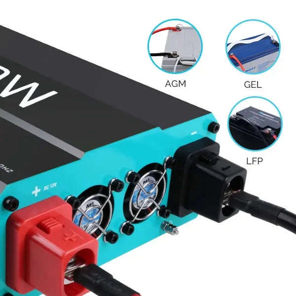 1000W Pure Sine Wave Inverter 12V DC to 120V AC Converter-United States