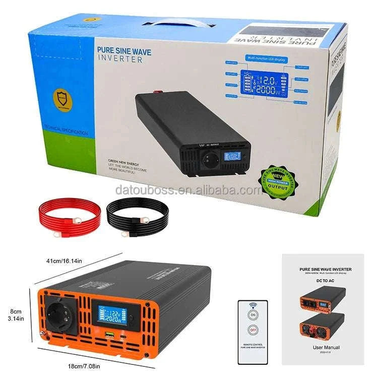 1000W Pure Sine Wave Power Inverter 12V/24V/48V to 120V/220V-PSW 24V 2000W