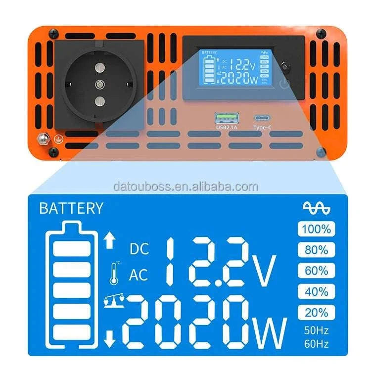 1000W Pure Sine Wave Power Inverter 12V/24V/48V to 120V/220V-PSW 24V 2000W