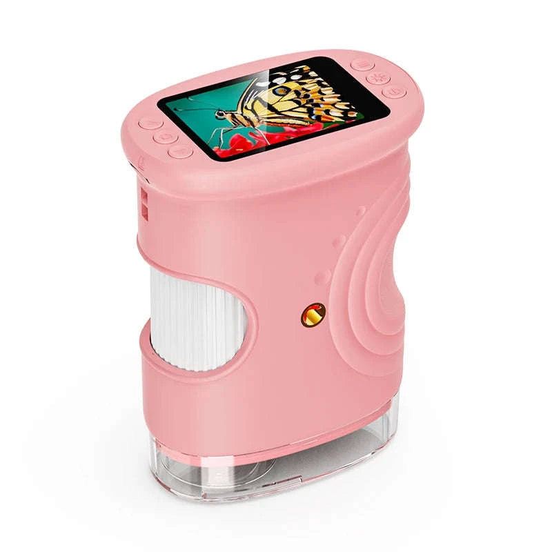 1000X Handheld Microscope for Kids with Screen-Pink / 1000X