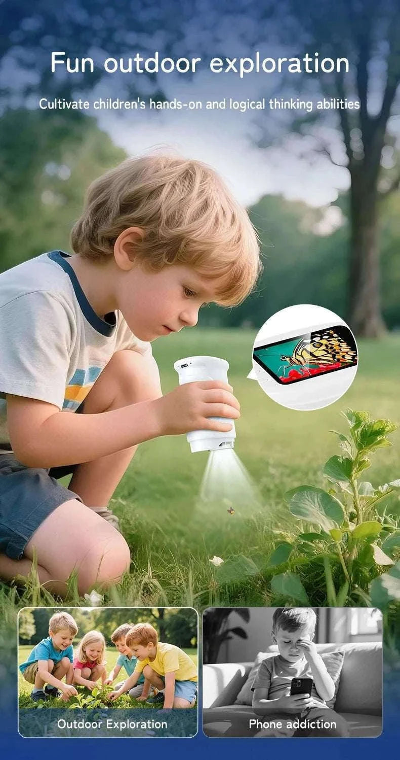 1000X Handheld Microscope for Kids with Screen-Pink / 1000X