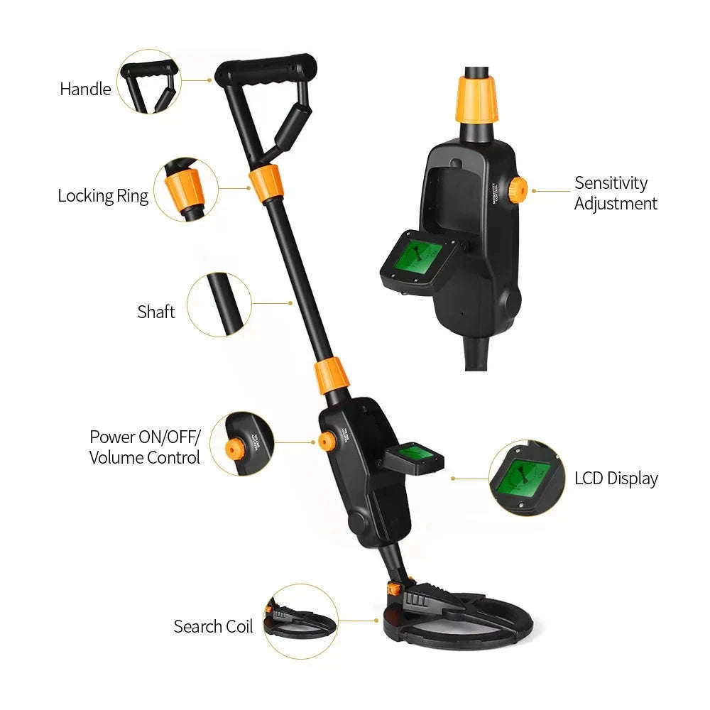 1008A Handheld Metal Detector for Kids & Beginners-black
