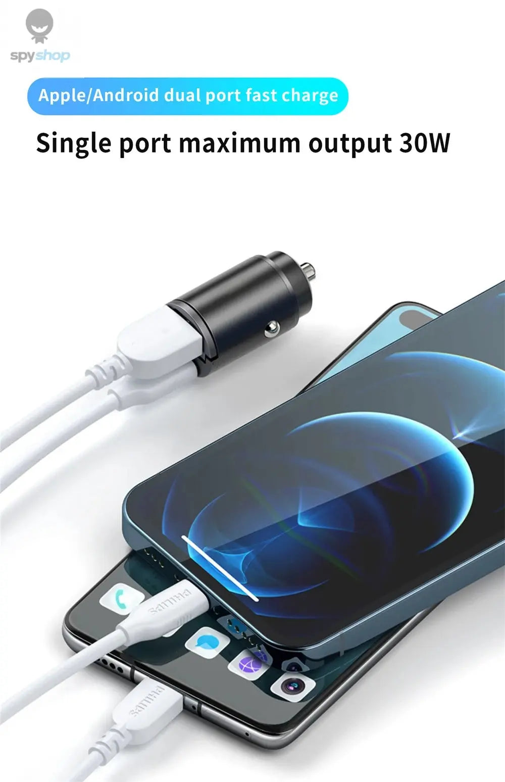 100W/200W QC3.0 PD Mini Car Charger 12-24V Lighter Fast Charging Car USB Type C Charger for Xiaomi Samsung Huawei iPhone Power Spy-shop.com