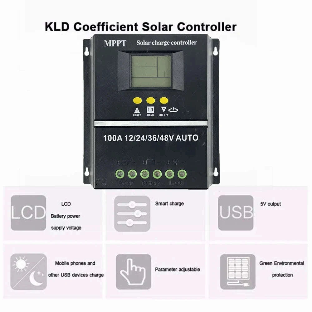 100A MPPT Solar Charge Controller with Dual USB-100A