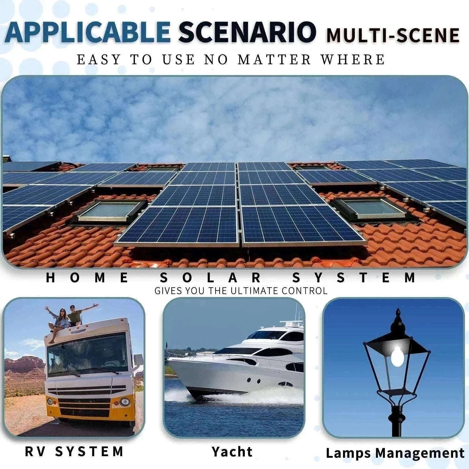 100A MPPT Solar Charge Controller with Dual USB-100A