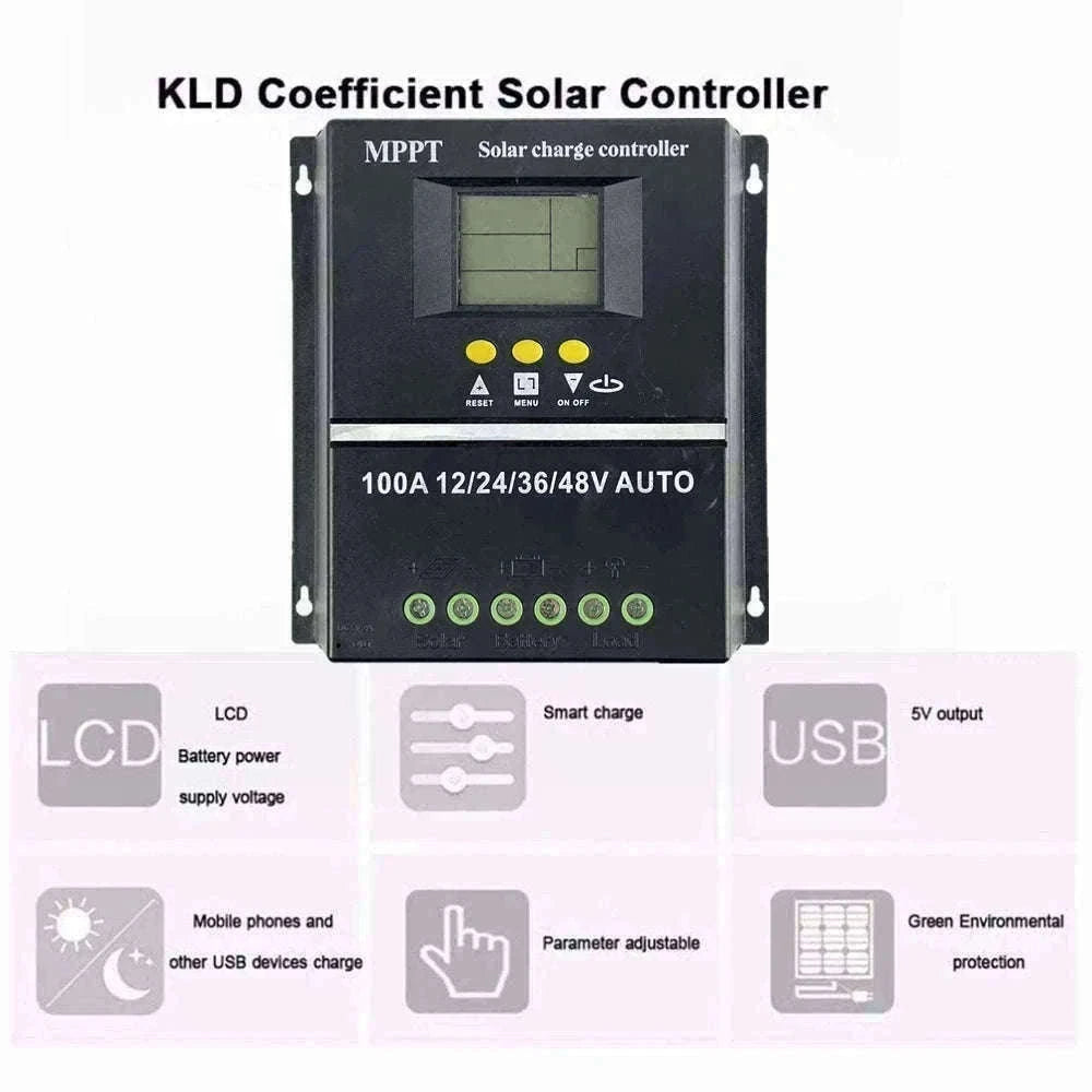 100A MPPT Solar Charge Controller with Dual USB-100A