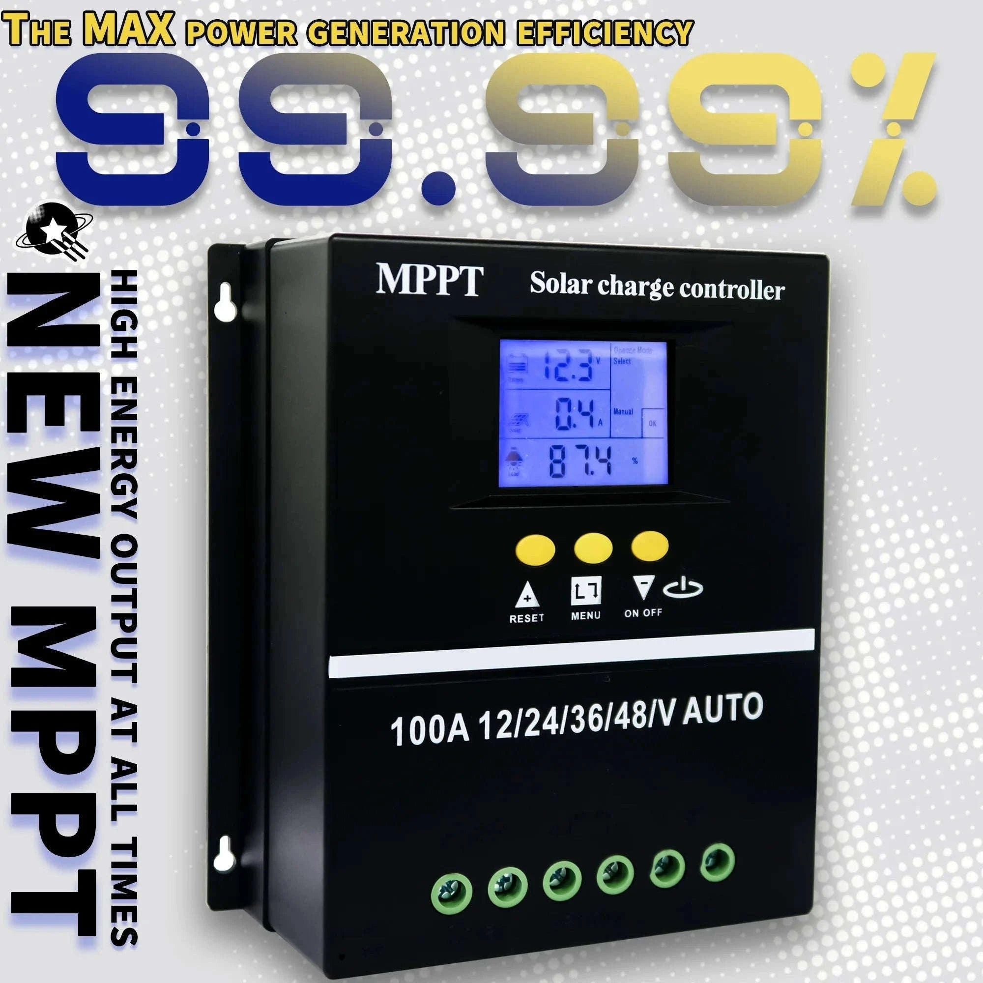 100A MPPT Solar Charge Controller with Dual USB-100A