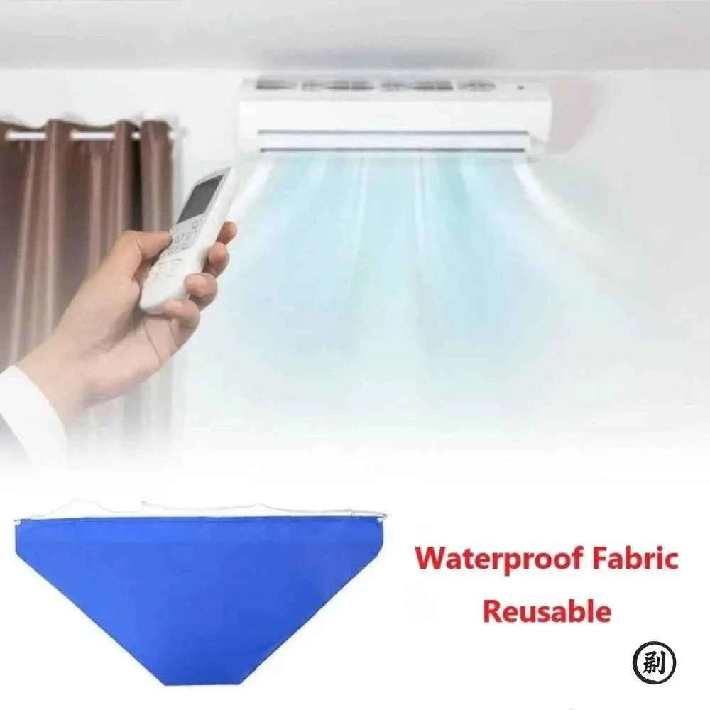 100cm Thickened Air Conditioner Cleaning Cover Bag with Water Pipe-Blue