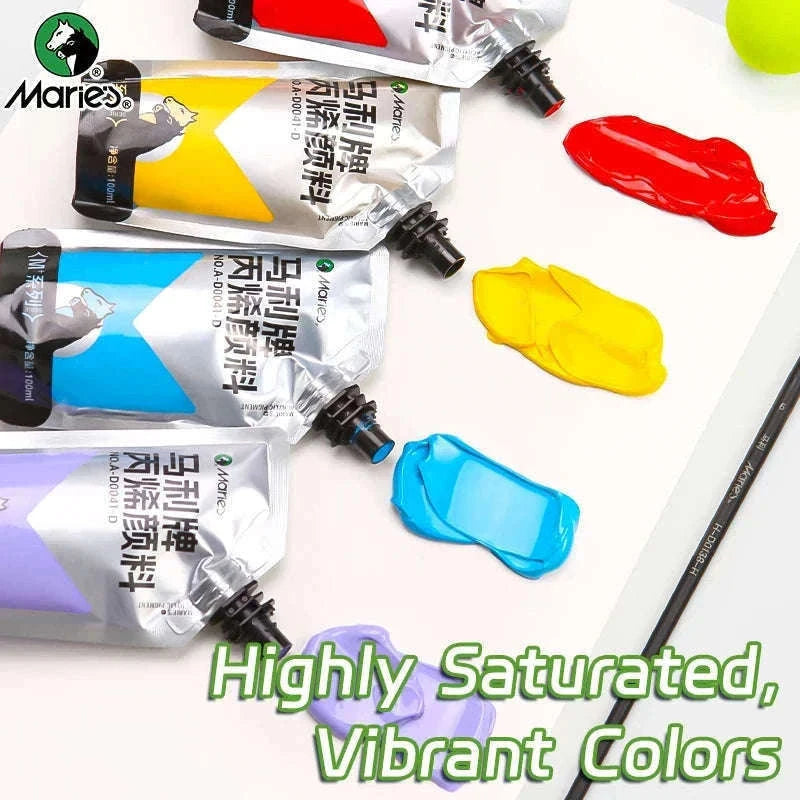 100ml Acrylic Paint Set for Vibrant Creative Projects-Black