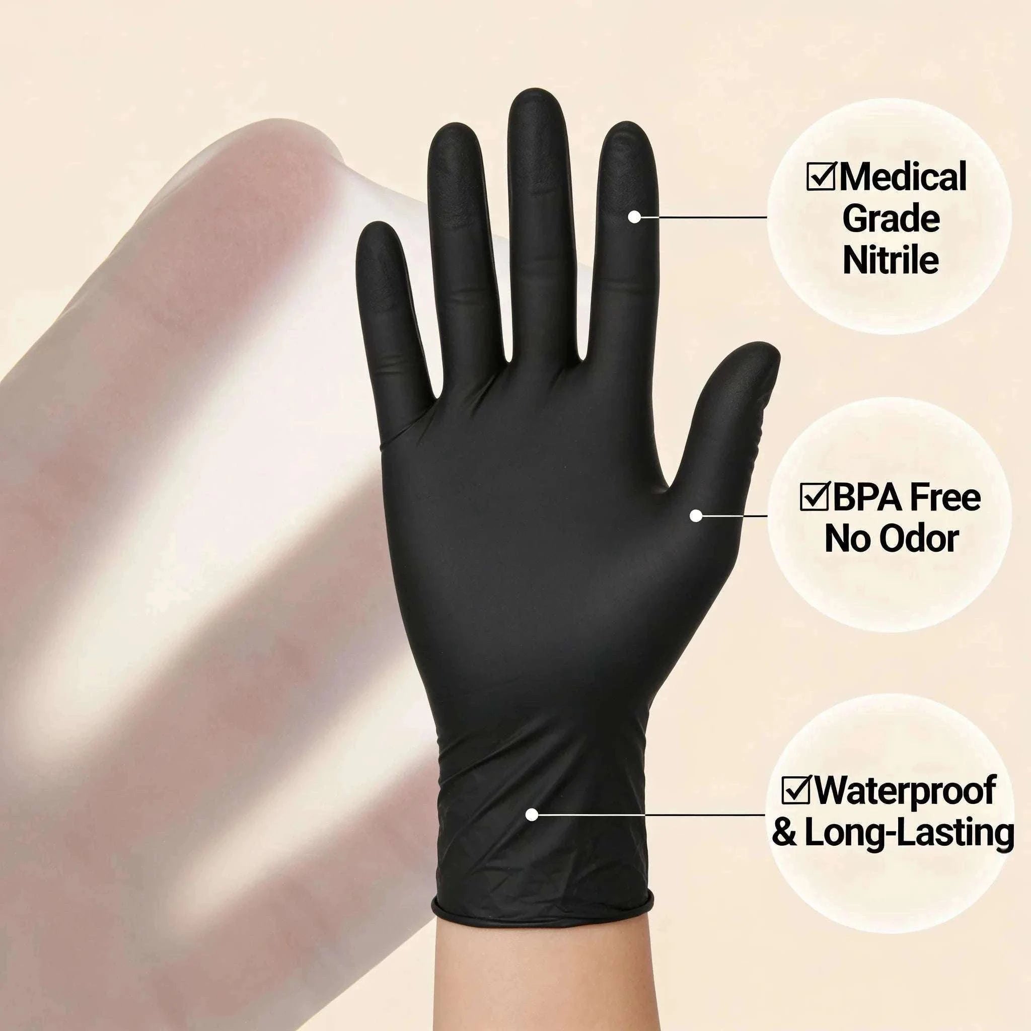 100PCS Black Disposable Cleaning Gloves for Salon, Tattoo & Dishwashing-Pink / M / United States