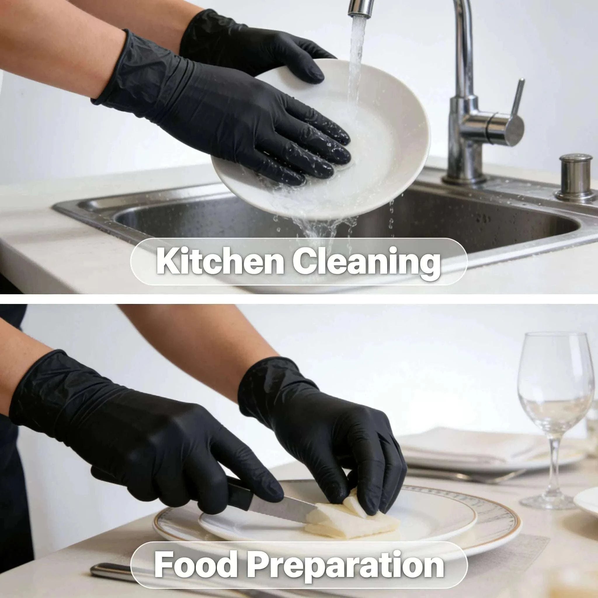 100PCS Black Disposable Cleaning Gloves for Salon, Tattoo & Dishwashing-Pink / M / United States