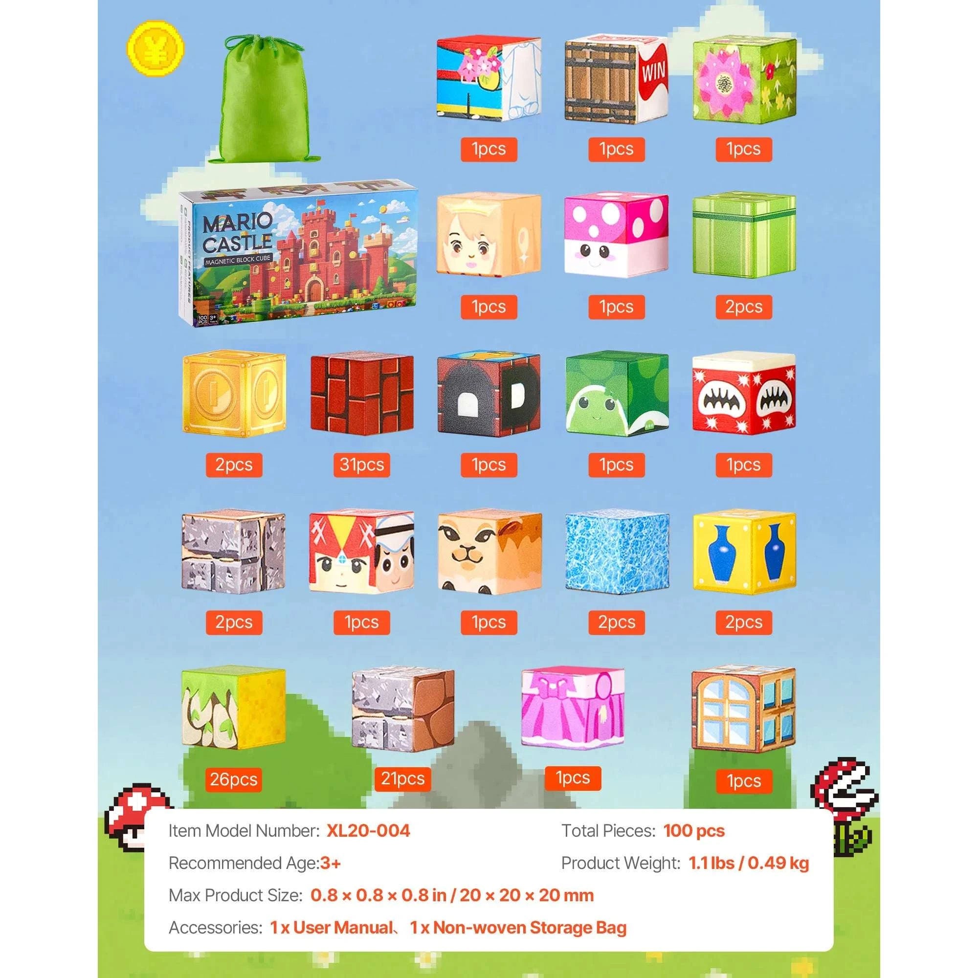 100PCS Magnetic Building Blocks Set for Creative STEM Play-100PCS / GERMANY