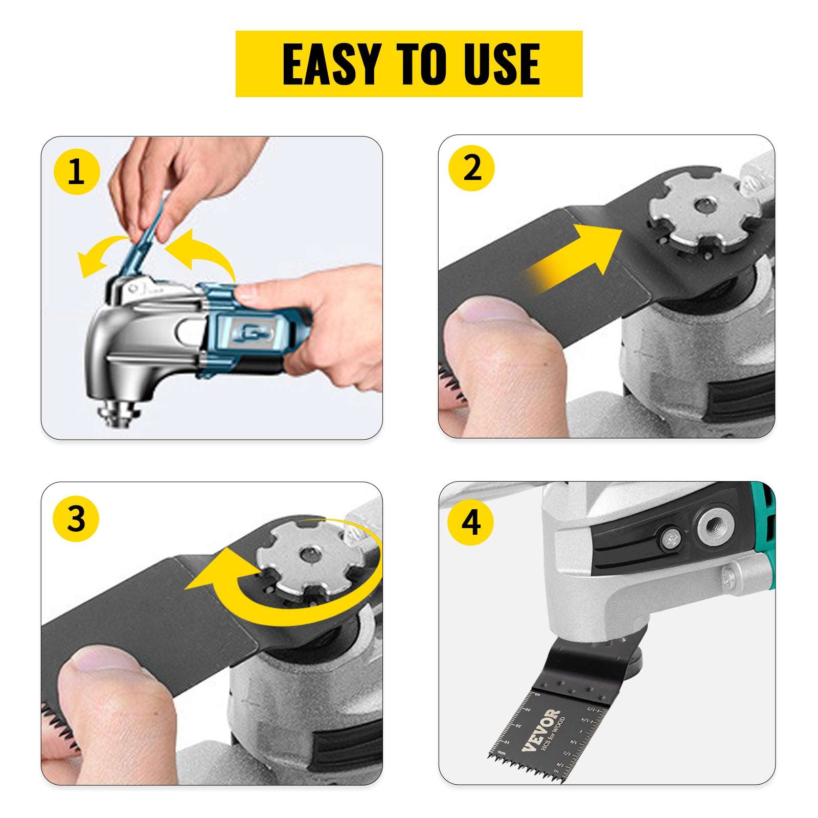 100PCS Oscillating Multitool Saw Blades Kit for Wood Metal Plastic-United States