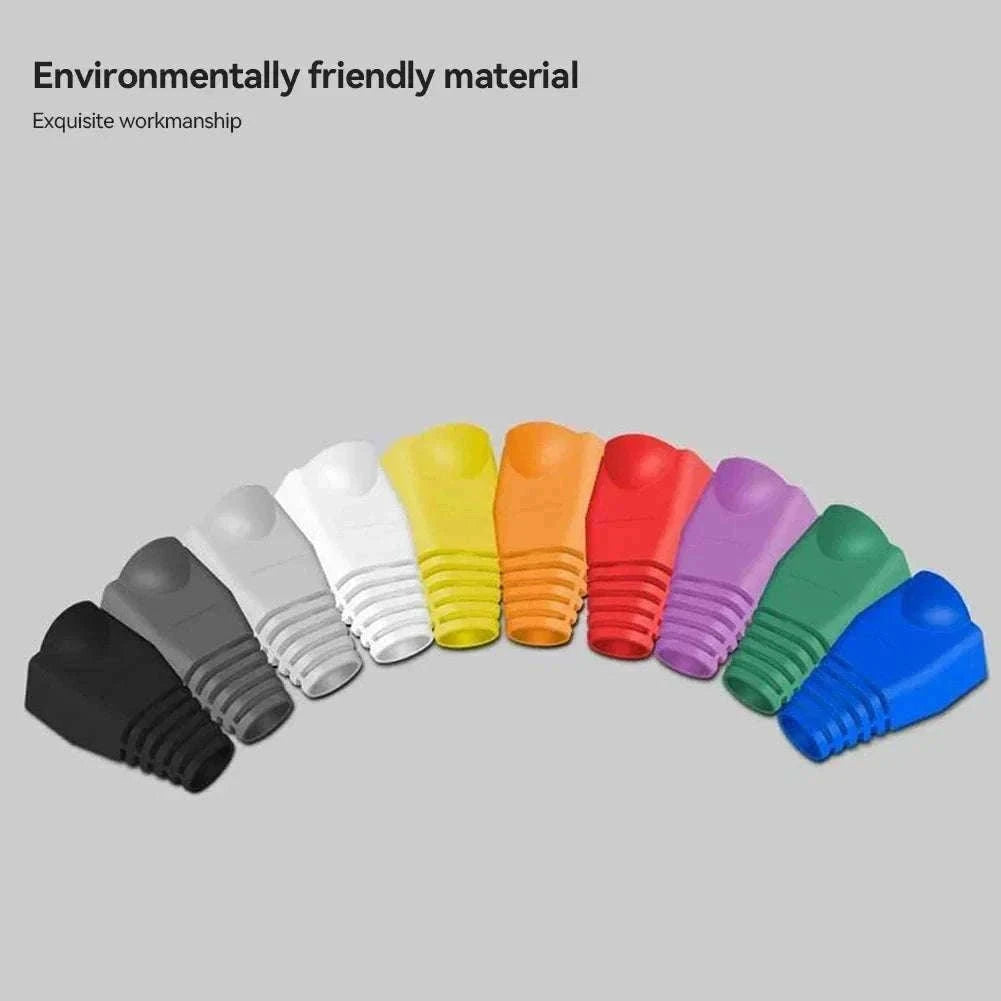 100pcs RJ45 Cable Boots for CAT5E and CAT6 Connectors-Yellow