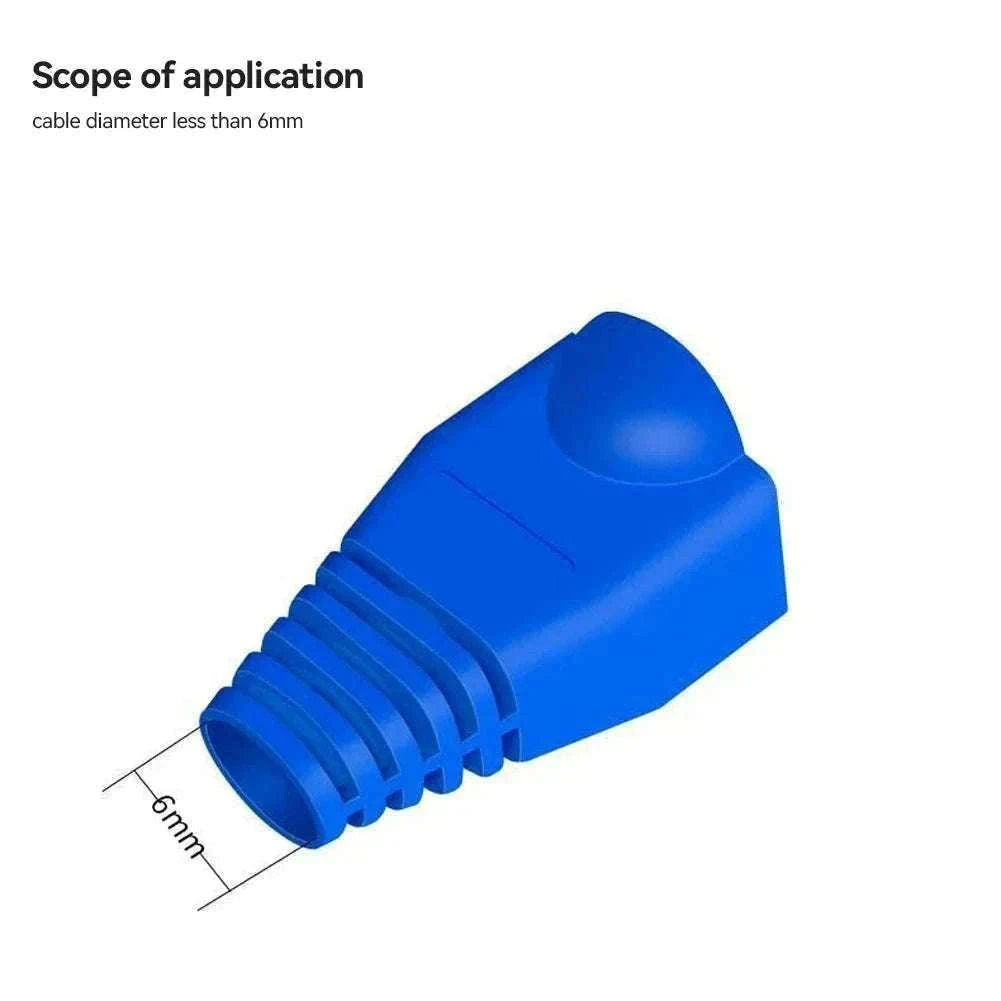 100pcs RJ45 Cable Boots for CAT5E and CAT6 Connectors-Yellow
