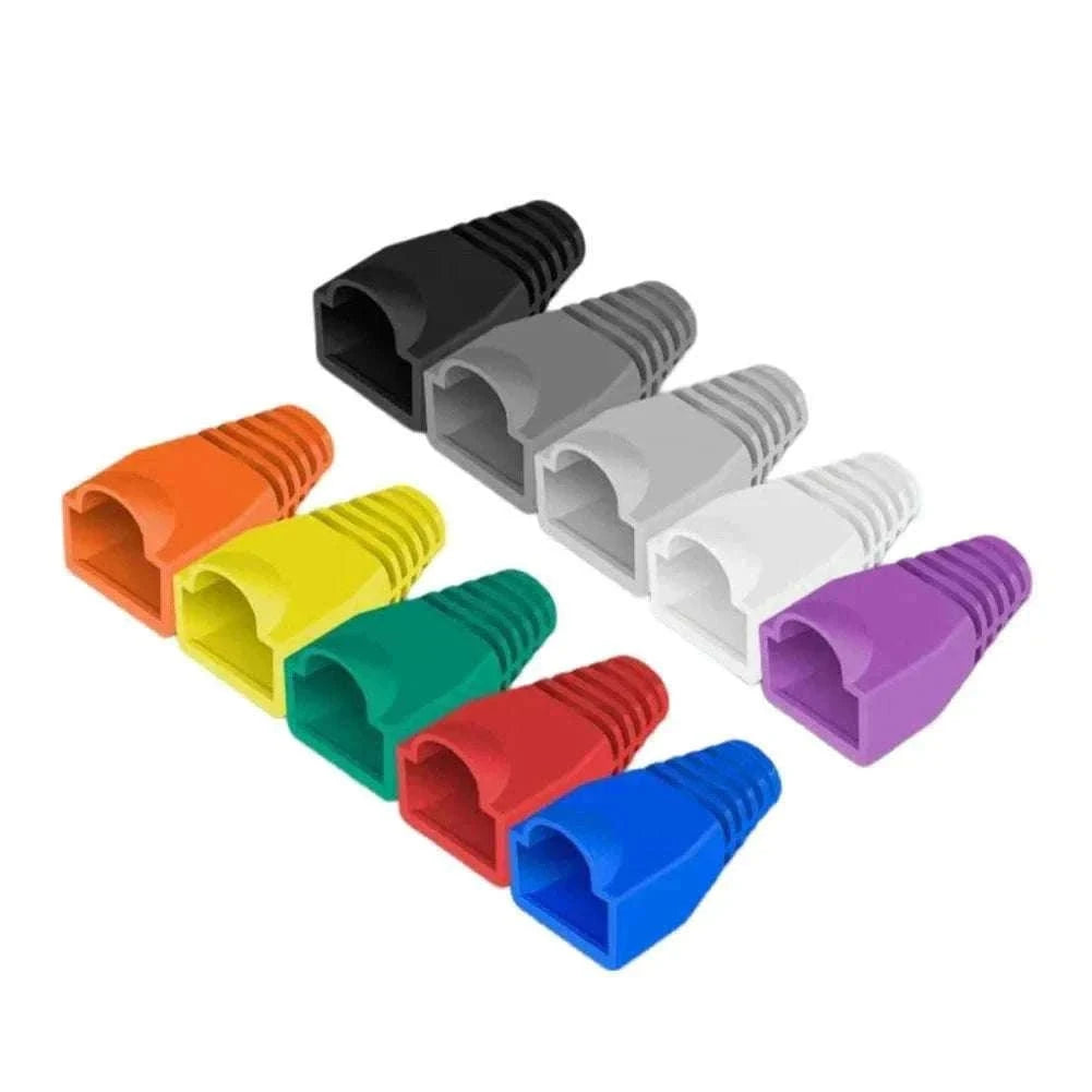 100pcs RJ45 Cable Boots for CAT5E and CAT6 Connectors-Yellow