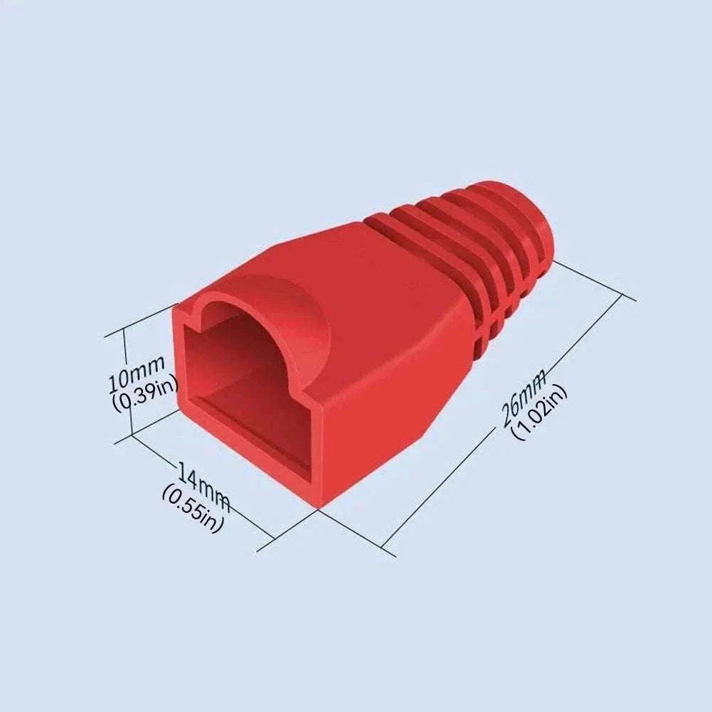 100pcs RJ45 Cable Boots for CAT5E and CAT6 Connectors-Yellow
