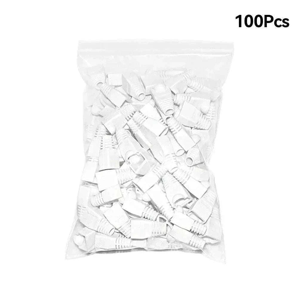 100pcs RJ45 Cable Boots for CAT5E and CAT6 Connectors-Yellow