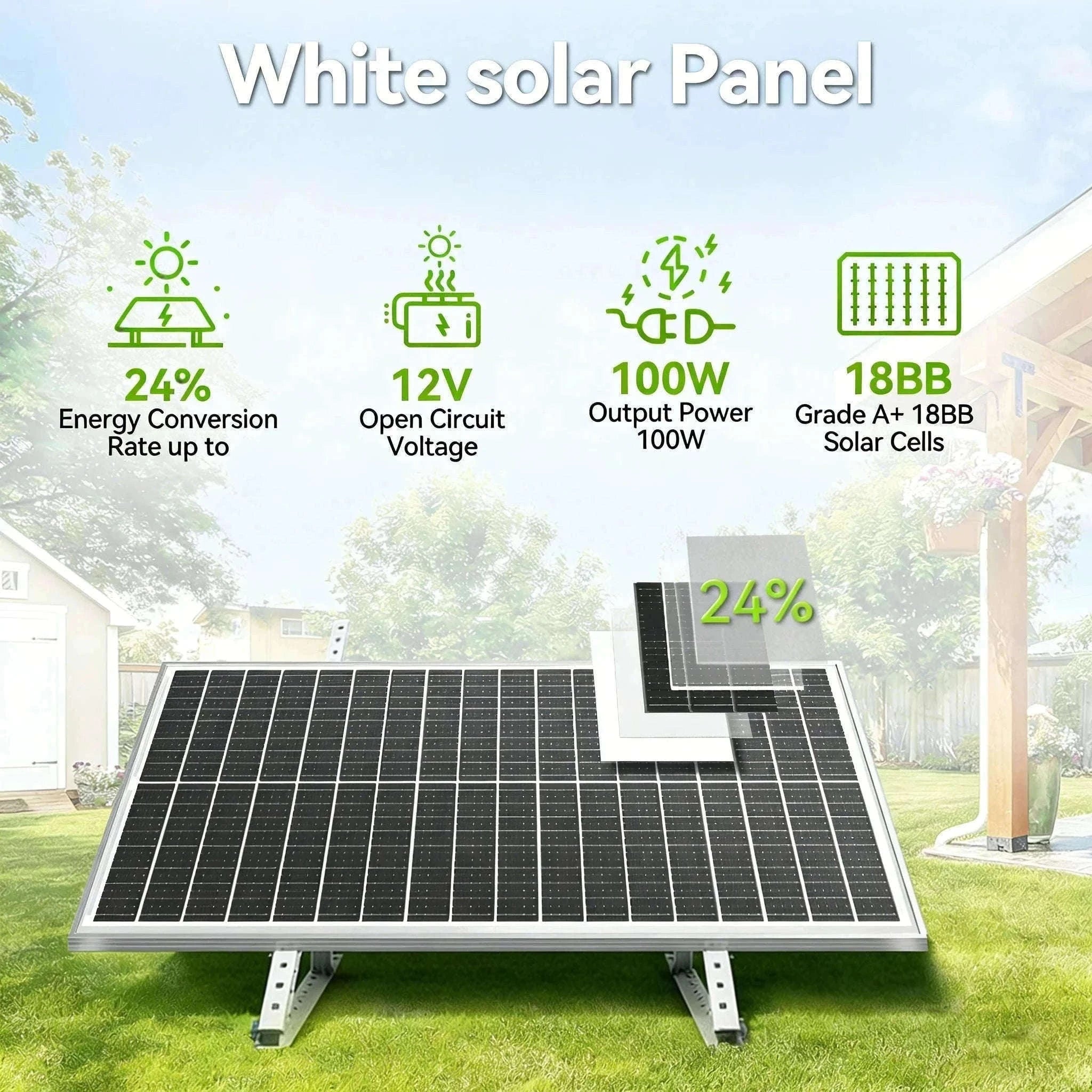 100W 12V 18BB N-Type Monocrystalline Solar Panel-200W / United States