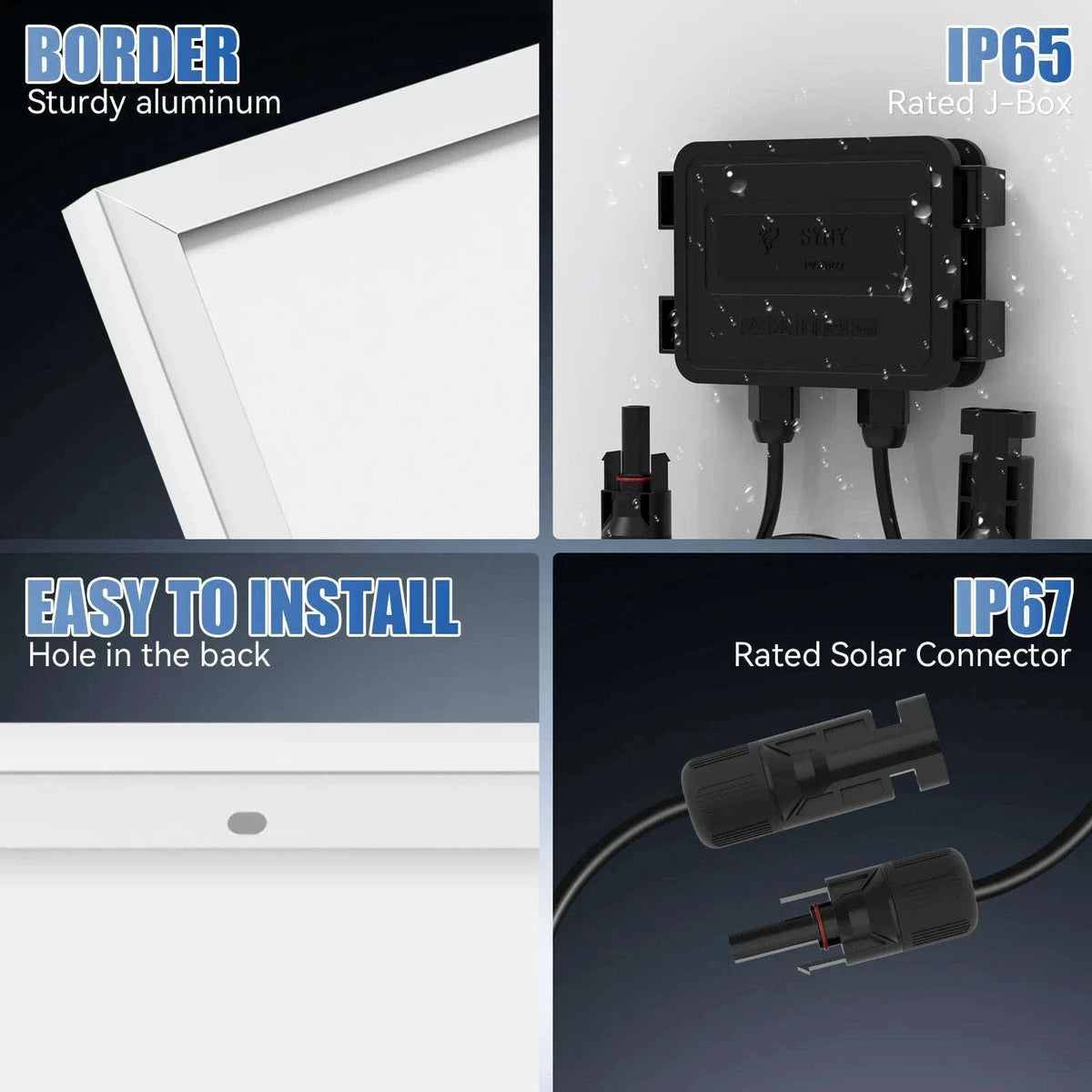 100W 12V Monocrystalline Solar Panel for RV and Trailer-400W / United States