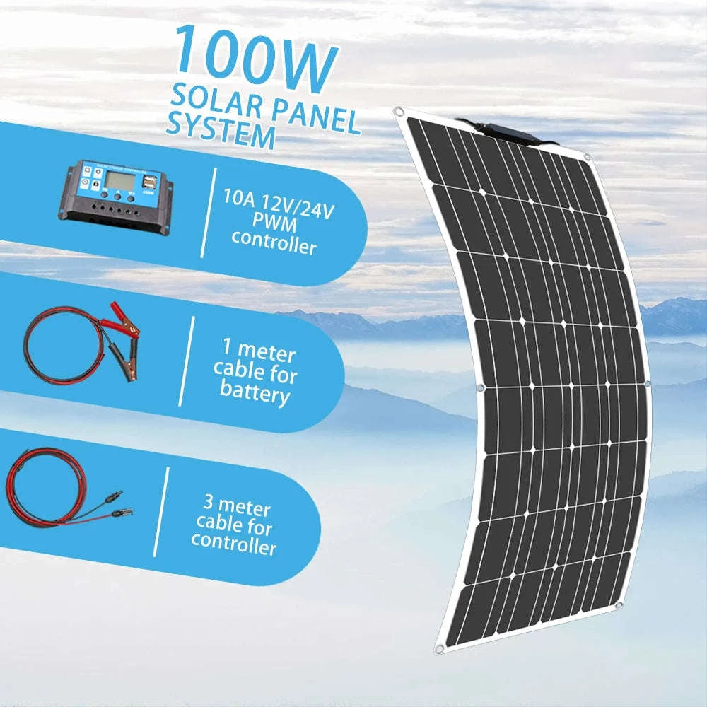 100W Flexible Monocrystalline Solar Panel 12V/24V-100w solar panel / Russian Federation