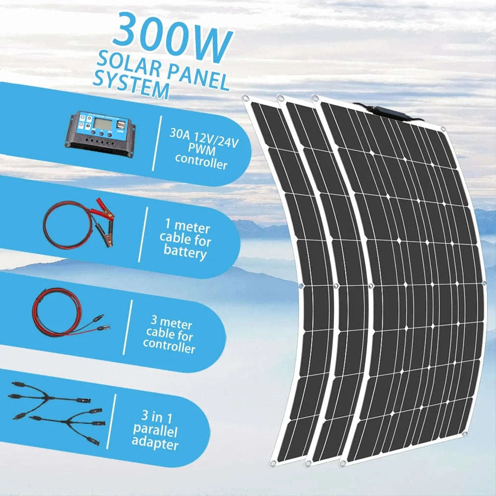 100W Flexible Monocrystalline Solar Panel 12V/24V-100w solar panel / Russian Federation