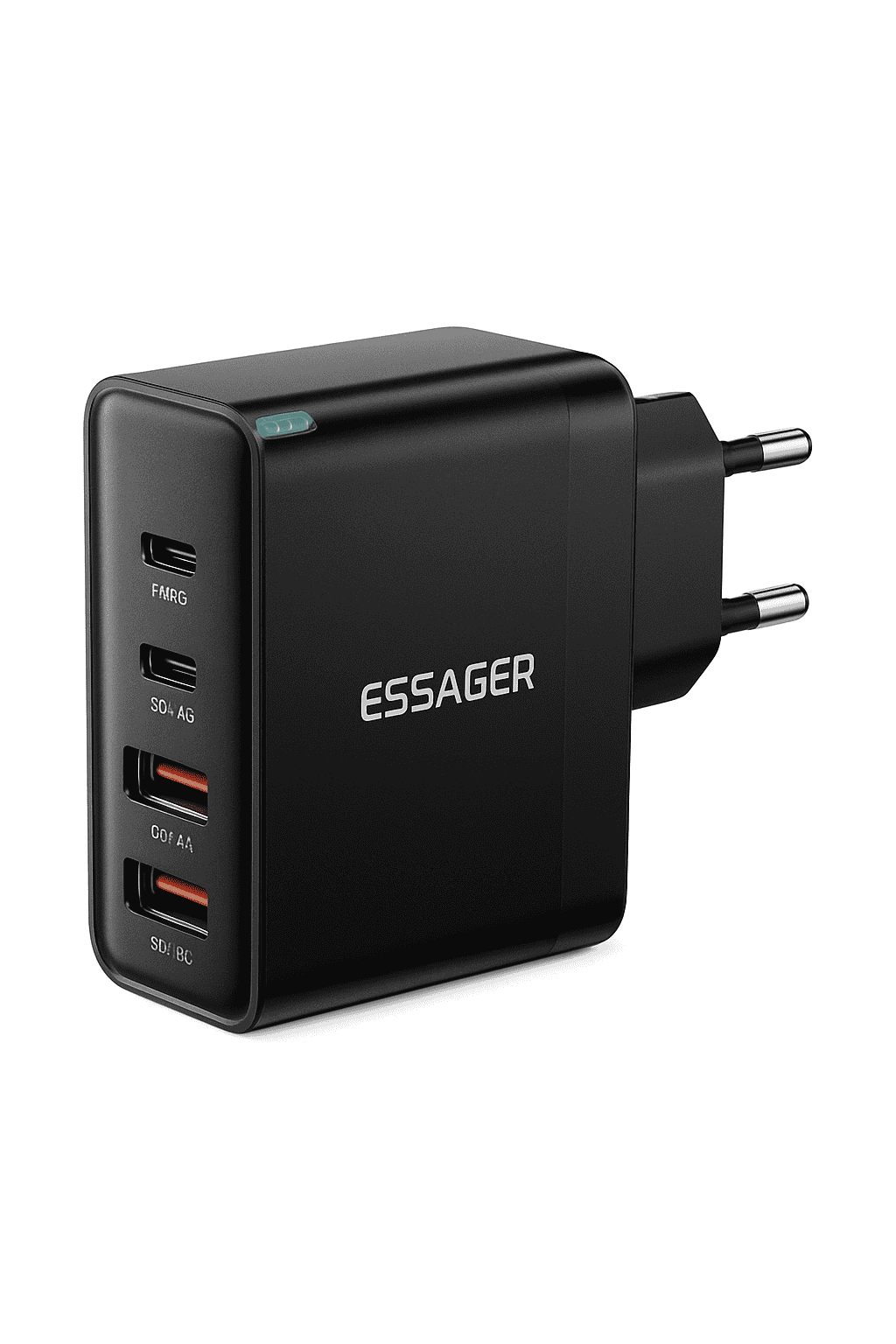 100W GaN USB Car Charger with 4 Ports and Fast Charging-US Black