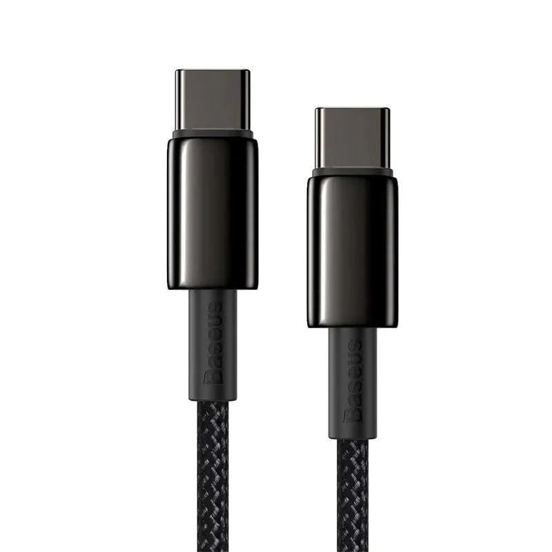 100W USB-C Fast Charging Cable for iPhone 15, MacBook, Samsung-Black / 2m