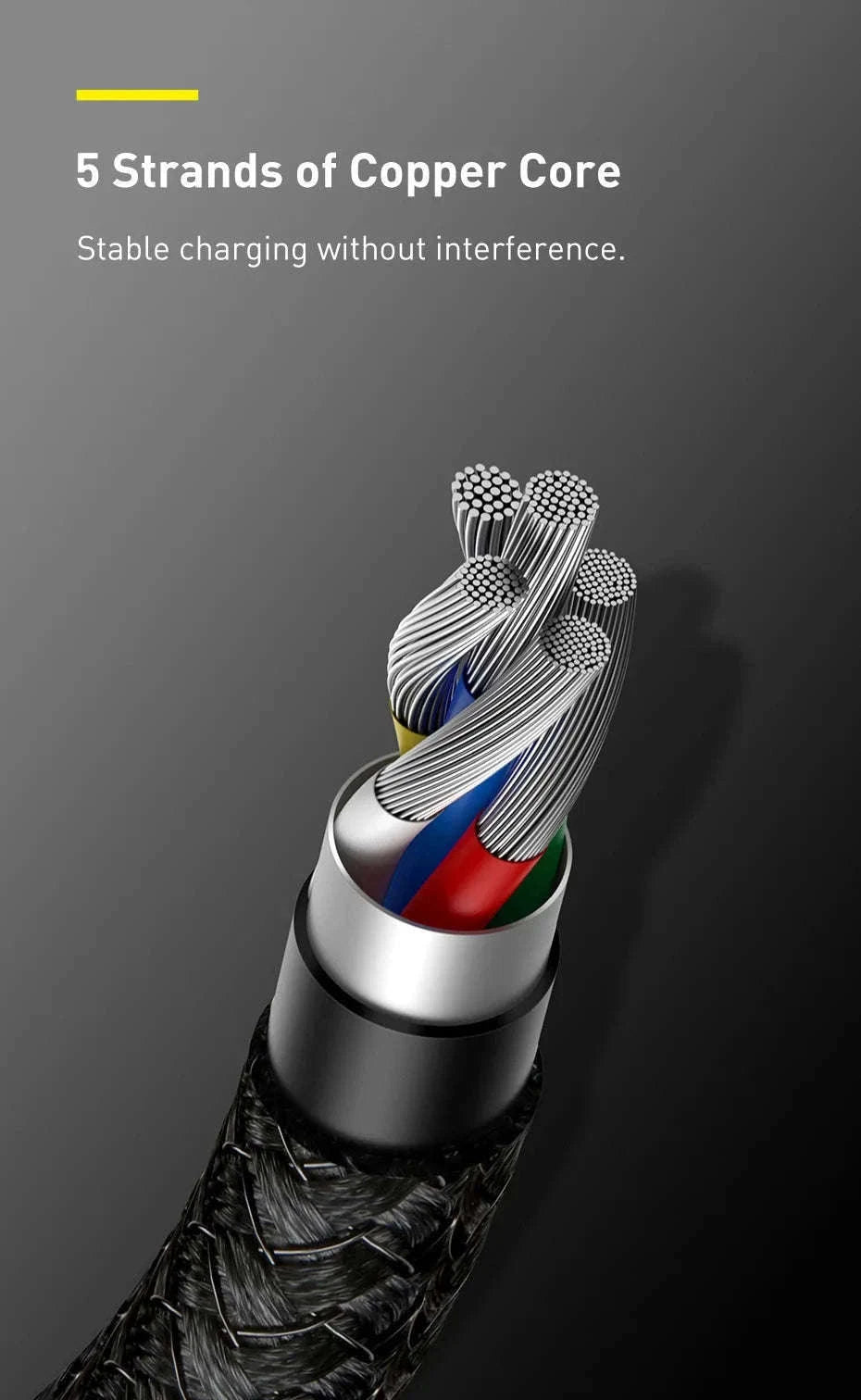 100W USB-C Fast Charging Cable for iPhone 15, MacBook, Samsung-Black / 2m