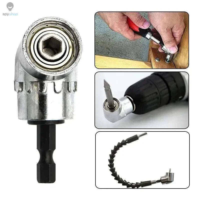 105° Angle Drill Attachment with Magnetic Bit Holder-Turn screwdriver