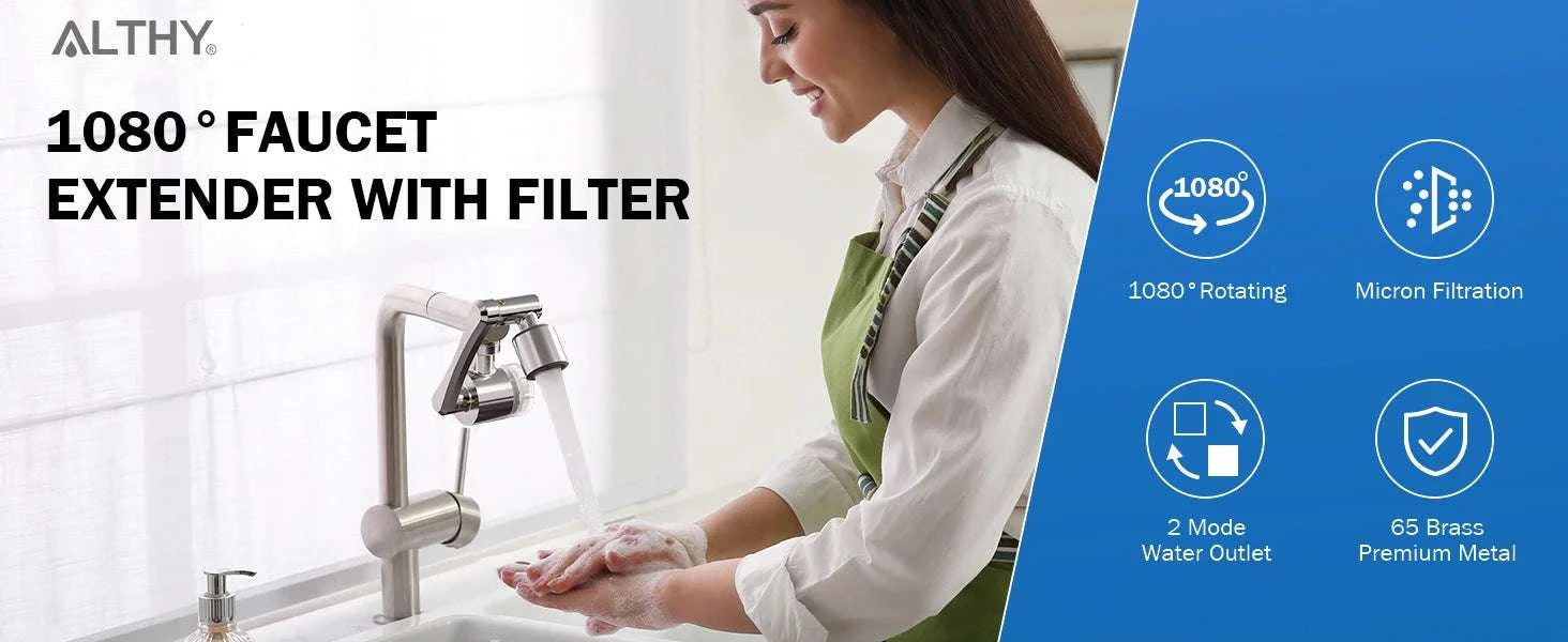 1080° Rotating Faucet Filter with 5-Stage Filtration & Spray Modes-1xHost and 9xfilters / China Mainland