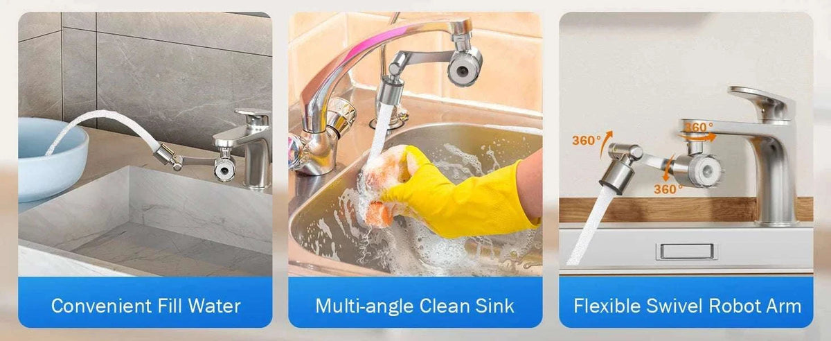 1080° Rotating Faucet Filter with 5-Stage Filtration & Spray Modes-1xHost and 9xfilters / China Mainland