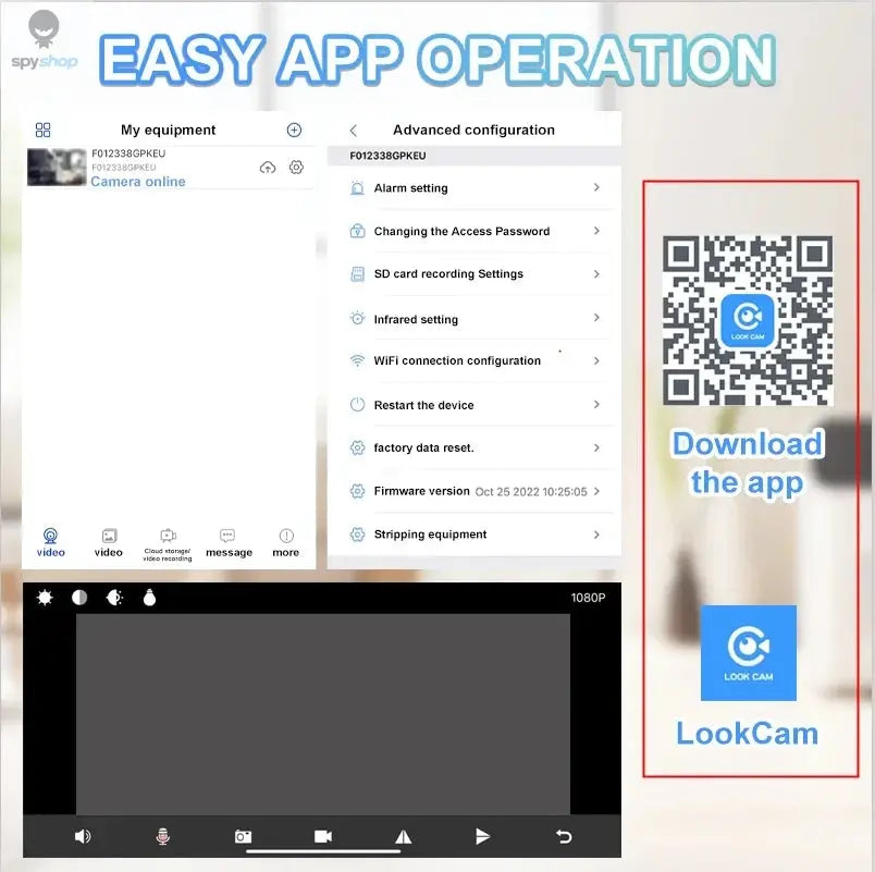 1080P Camera Wireless Cameras HD WiFi Surveillance Security Cam Night Vision 12/24 Hour Loop Recording Spy-shop.com