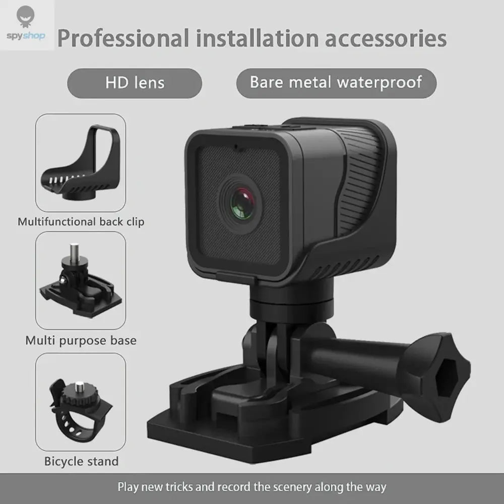 1080P HD Portable Sports Mini Camera with Hotspot WiFi Waterproof Camera, Motorcycle and Bike Driving Recorder Spy-shop.com