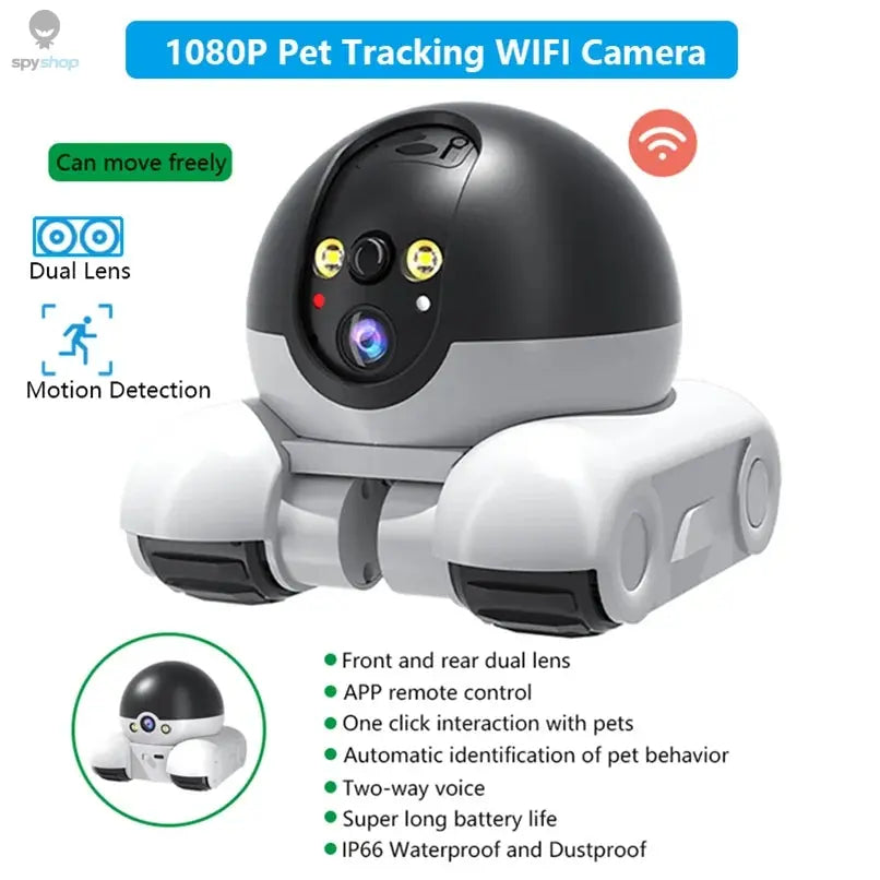 1080P Pet Tracking WIFI Camera Home Security Protection Surveillance Camera Mobile APP Remote Control Baby Pet Monitor Robot Cam 