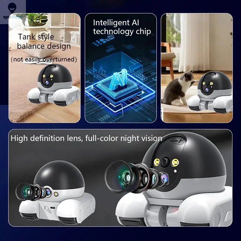 1080P Pet Tracking WIFI Camera Home Security Protection Surveillance Camera Mobile APP Remote Control Baby Pet Monitor Robot Cam 