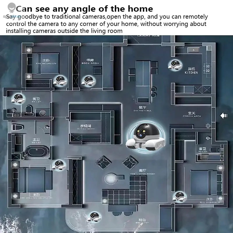 1080P Pet Tracking WIFI Camera Home Security Protection Surveillance Camera Mobile APP Remote Control Baby Pet Monitor Robot Cam 