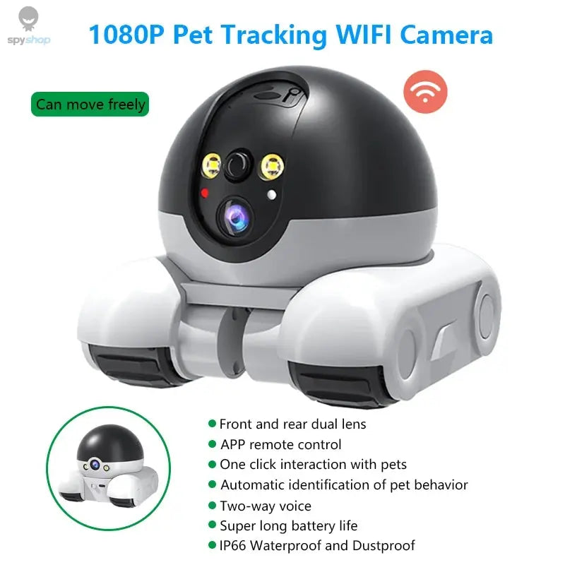 1080P Pet Tracking WIFI Camera Home Security Protection Surveillance Camera Mobile APP Remote Control Baby Pet Monitor Robot Cam 
