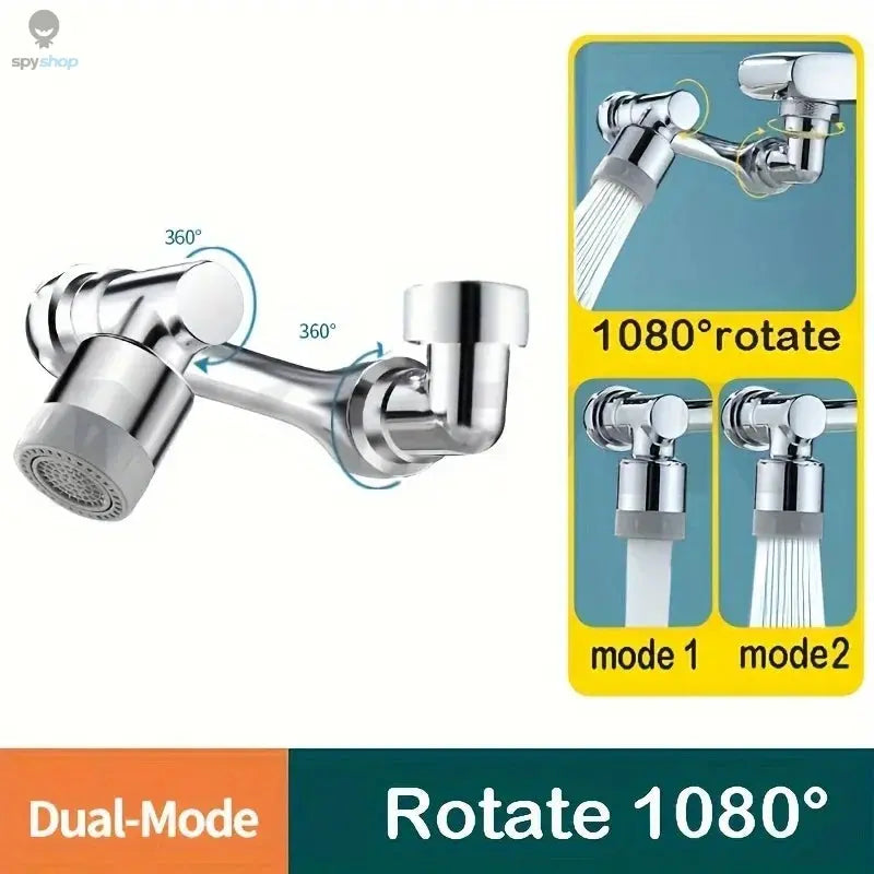 1080° Rotatable Extension Faucet Sprayer Head 2 Spray Modes Universal Bathroom Tap Extend Adapter Aerator Spy-shop.com