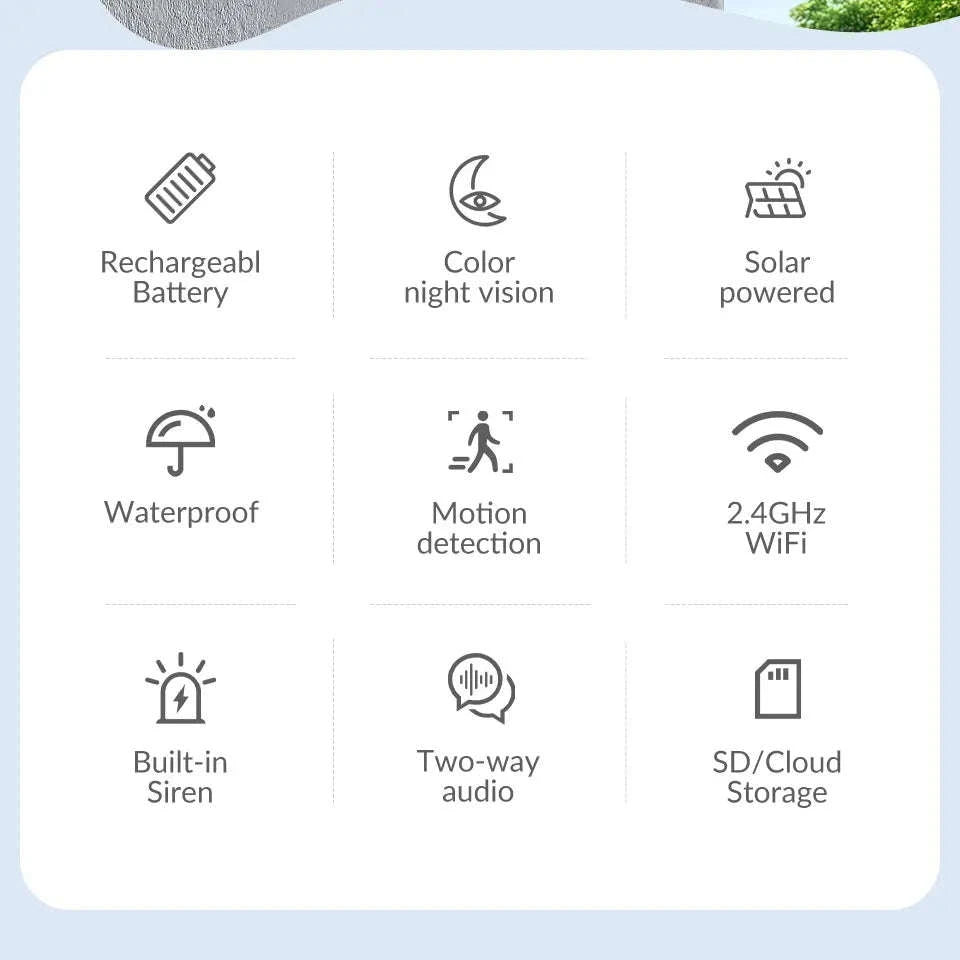 1080P 2-Pack Solar Security Camera Wireless Outdoor Battery Powered-2Pack Cam NO Card / UK Plug