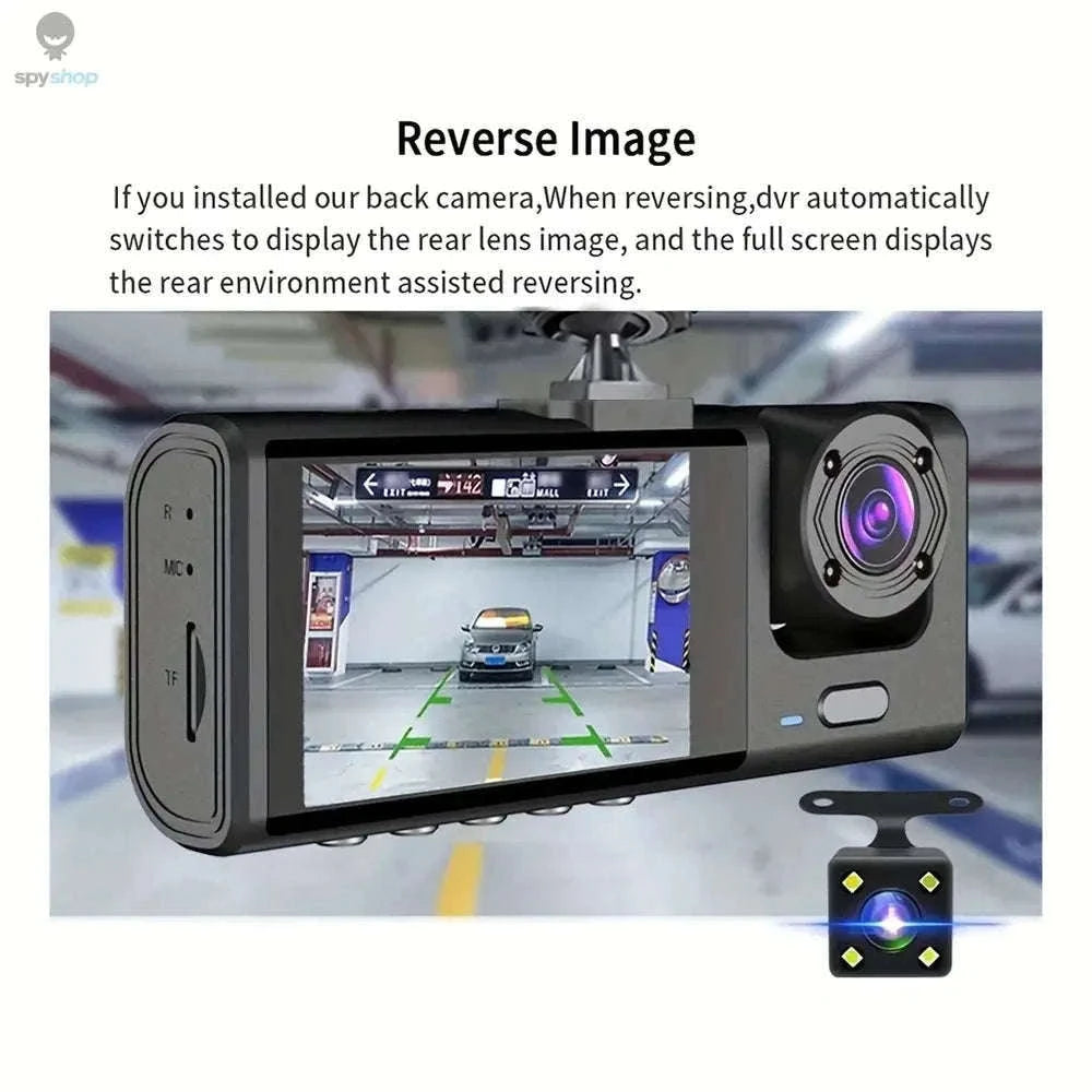 1080P 3-Camera Dash Cam with IR Night Vision-Y30A-no card
