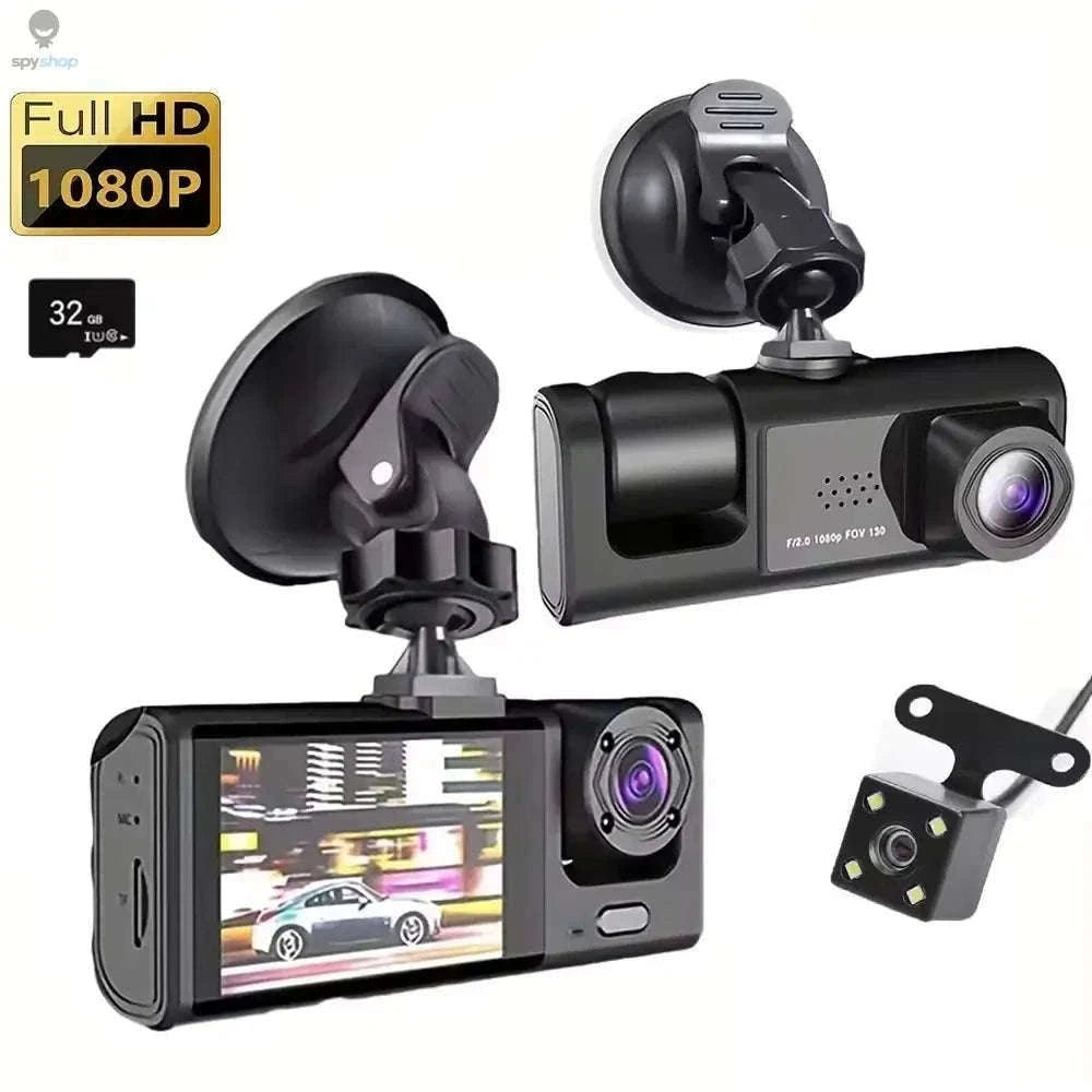1080P 3-Camera Dash Cam with IR Night Vision-Y30A-no card